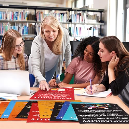 Outus 11 Pcs Job Skills Posters High School Classroom Decorations, Elegant - style: Elegant