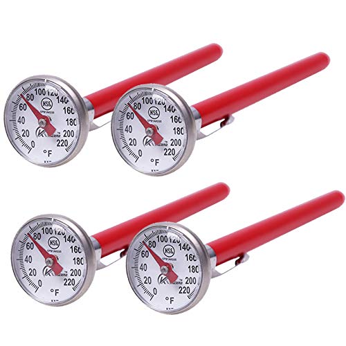 KT THERMO Instant Read 1-Inch Dial Thermometer(4-Pack),Best for The Coffee Drinks,Chocolate Milk Foam - size: 4-PACK