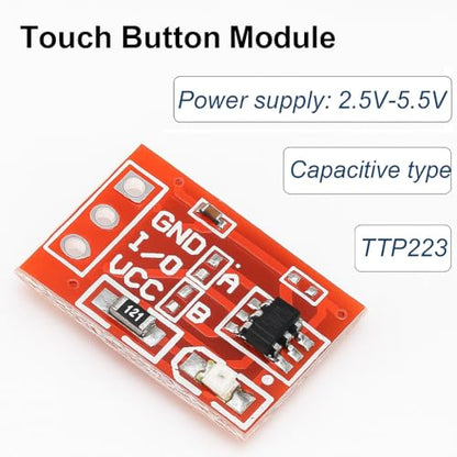 Gebildet 30PCS TTP223 Touch Button Module, Capacitive Switch Sensor with Self-Lock & Momentary Modes, High/Low Level Output (2.5V-5.5V, 15x11mm) - style: TTP223