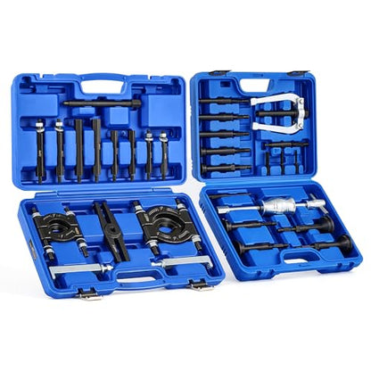OMT 30pc Bearing Puller & Blind Hole Bearing Race and Seal Extractor Kit - color: Blue Case, size: 30pc Bearing Puller & Splitter Kit