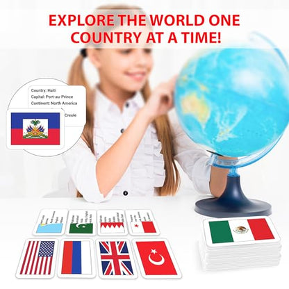 Zastic! 264 World Country Flags Flashcards - Capital, Languages & Continent