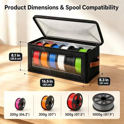 2 Pack 3D Printer Filament Storage with Waterproof Zipper