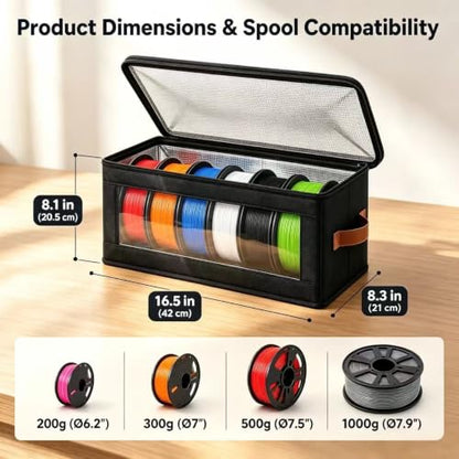 2 Pack 3D Printer Filament Storage with Waterproof Zipper
