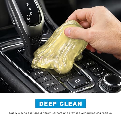 Car Cleaning Gel, Reusable Air Vent Detailing Putty Automotive Dust Removal Slime, Universal Dashboard Dusting Mud Interior Cleaner for Vehicles Keyboards Laptops Keys (Yellow) - color: Yellow