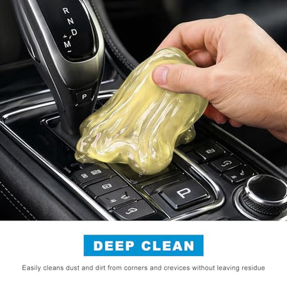 Car Cleaning Gel, Reusable Air Vent Detailing Putty Automotive Dust Removal Slime, Universal Dashboard Dusting Mud Interior Cleaner for Vehicles Keyboards Laptops Keys (Yellow) - color: Yellow