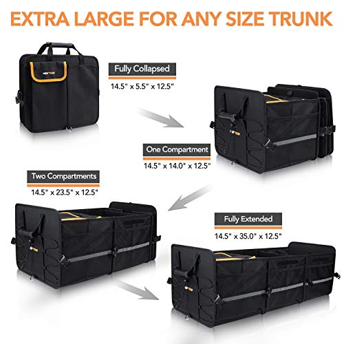 HEYTRIP Large Trunk Organizer with Built-in Leakproof Cooler Bag, Black - color: Black