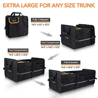 HEYTRIP Large Trunk Organizer with Built-in Leakproof Cooler Bag, Black - color: Black