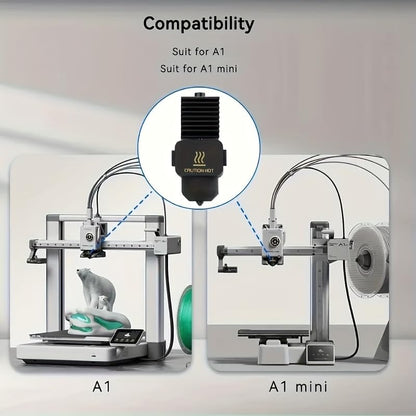 2 Pack 0.4mm Hardened Steel Nozzle Hotend Kit for Bambu Lab A1 & A1 Mini - size: 2PK（0.4mm+0.4mm）