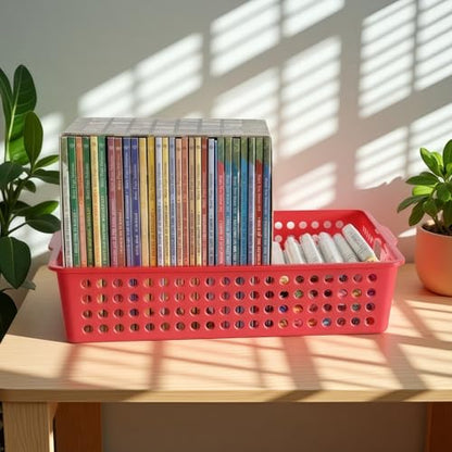 6 Pack Plastic Turn in Paper Trays for Classroom, Bin Baskets,Bright Color - color: Bright Color
