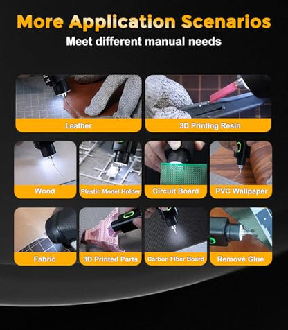 40kHz Ultrasonic Cutter Knife with OLED Display – Precision Cutting & Polishing Tool for 3D Printing, Model Making & DIY – 4 Modes, Stable Power for Plastic, Resin, Wood, Leather (50 Blades)