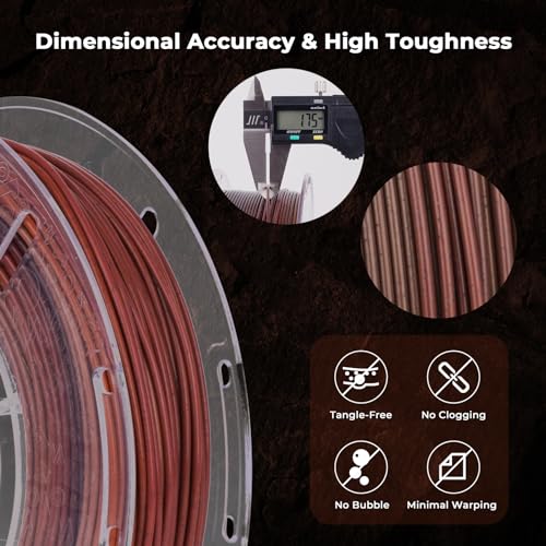 AMOLEN Marble PLA Filament 1.75mm Bundle, Rainbow Rock PLA 3D Printer Filament, 3D Printing Filament Dimensional Accuracy +/- 0.02 mm, 200gX 4 Spools Fit Most FDM Printer - color: Marble Green Schist/Rainbow Rock/Yellow Feldspar Rock/Red Limestone