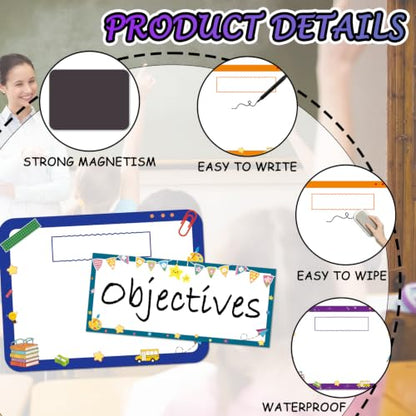Classroom Learning Objectives Board, 9pcs Magnetic Schedule Display - style: Landscape Whiteboard