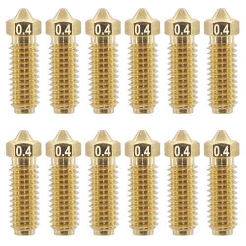 12Pcs 3D Printer Kobra 3/Kobra S1 Nozzle 0.4mm Compatible with Anycubic Kobra 3, Kobra 3 Combo, Kobra S1, Kobra S1 Combo Brass Nozzle, - style: 12Pcs Kobra 3 Nozzle 0.4mm