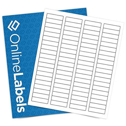 OnlineLabels 1.75" x 0.5" Rectangle Labels - White Matte - 5,000 Sheets - size: 5000 Sheet Pack