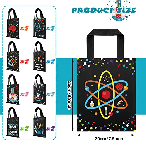 Ferraycle 24 Pcs Science Party Favor Bags, Stem Party Favor Bags, Black - color: black