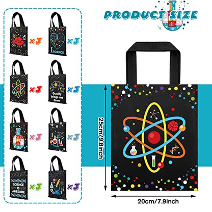 Ferraycle 24 Pcs Science Party Favor Bags, Stem Party Favor Bags, Black - color: black
