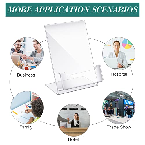 6 Pcs Acrylic Sign Holder Business Card Holder, 4 x 6 Inch, Side Insert - color: Side Insert, size: 4 x 6 Inch