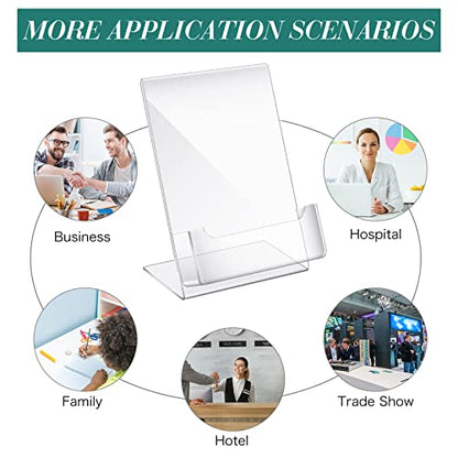 6 Pcs Acrylic Sign Holder Business Card Holder, 4 x 6 Inch, Side Insert - color: Side Insert, size: 4 x 6 Inch