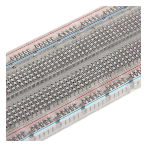 Economy Solderless Clear Plug-in Breadboard 830 Tie Points, 6.5" x 2.1" - ROHS Compliant