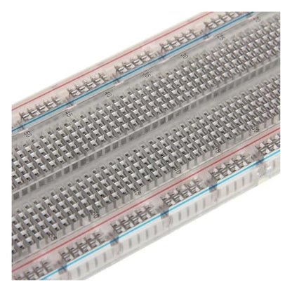 Economy Solderless Clear Plug-in Breadboard 830 Tie Points, 6.5" x 2.1" - ROHS Compliant
