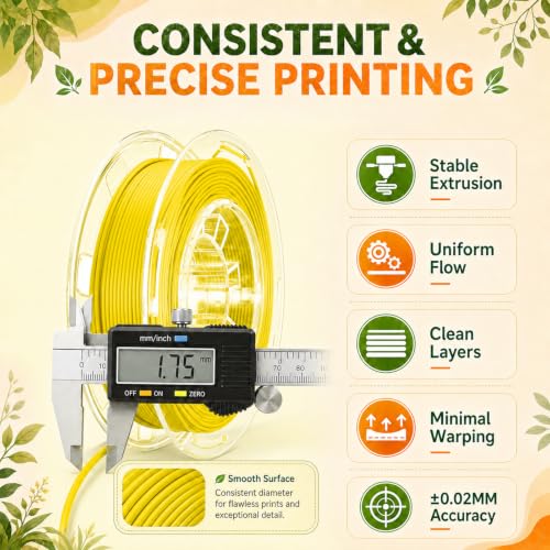 AOSEED PLA Filament Set 1.75mm (±0.02mm), 4-Pack, 200 g (0.44 lb) per Spool - color: Multi-Color (4 PLA)