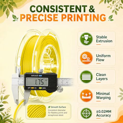 AOSEED PLA Filament Set 1.75mm (±0.02mm), 4-Pack, 200 g (0.44 lb) per Spool - color: Multi-Color (4 PLA)