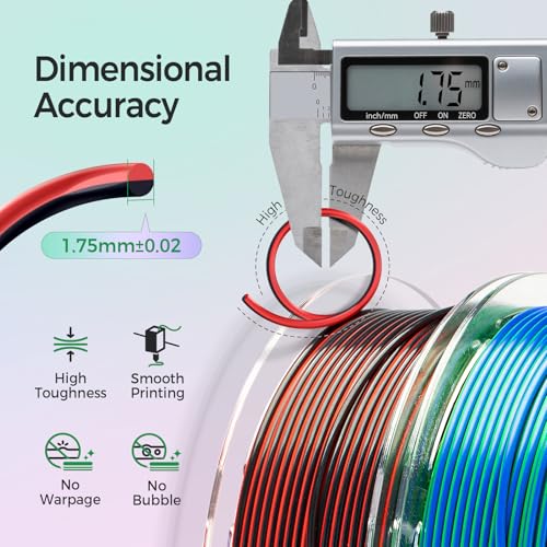 Silk PLA Filament Bundle, 3D Printer Filament 1.75mm Multicolor Christmas Pack -White, Gold, Green, Red, Creating Christmas Ornaments, or DIY Gifts, 200g x 4 Spools - color: Silk White/Christmas Green/Red/Gold 200g*4 Pack