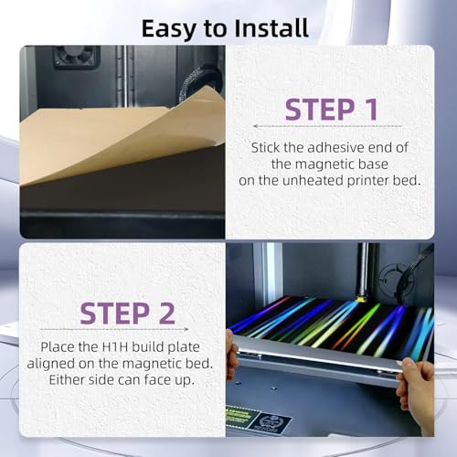 IdeaFormer-3D Smooth H1H Build Plate 235x235mm, Rainbow Streak+Phantom Beam H1H Spring Steel Bed Plate with Magnetic Build Plate for Creality K1/K1 SE/K1C/Ender 3 S1/Pro/Ender 3 V3 SE/KE/Ender 5 S1 - color: Rainbow Streak+Phantom Beam H1H