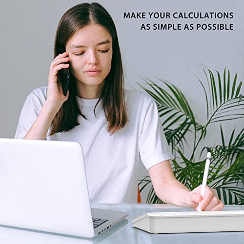TOWON Glass Desk Whiteboard with Calculator 18x6 in, Desk Organizer, White - color: Cal White