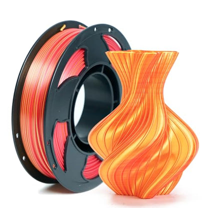 Silk Dual Color Gold Red PLA 1.75mm 250g Spool Shiny 3D Printer Filament - color: E_250g-pla-05 Bi Silk-gold+red