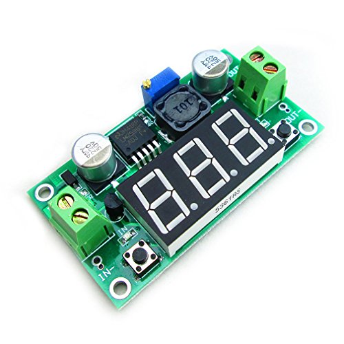 HiLetgo 2pcs LM2596 Adjustable DC-DC Step Down Buck Power Convert Module 4.0-40V Input to 1.25-37V Output with LED Voltmeter Display - size: Small