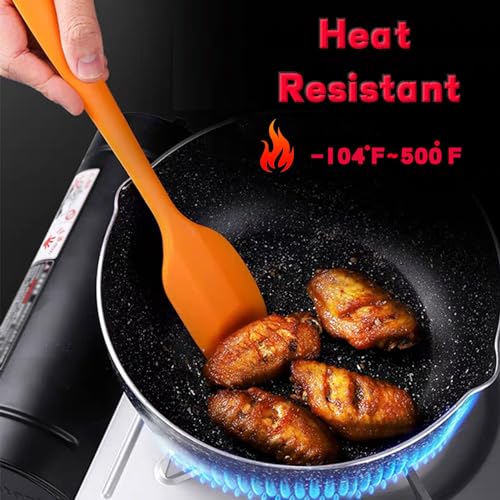 8 Pieces Silicone Spatulas, 11 inch Heat-Resistant Non-stick Spatulas with Stainless Steel Core for Cake Cream Cooking Gadget by COLOGO (11 inch) (Pack of 2) - size: 11 INCHES (Pack of 2)