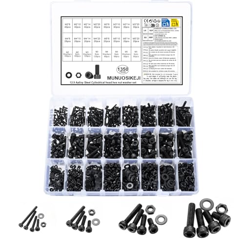 135pcs M6 M8 M10 White Zinc Hex Bolt Assortment Kit