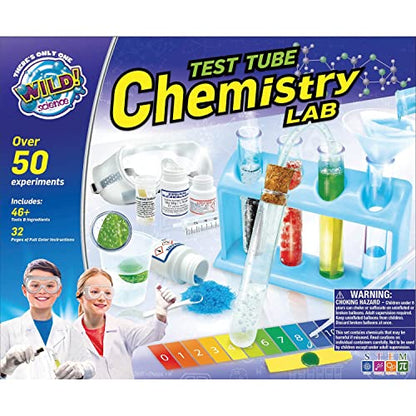 WILD! Science Test Tube Chemistry Lab - 50+ Fun Experiments and Reactions - Science Kits for Kids Age 8-12 - STEM Projects - Chemistry Set