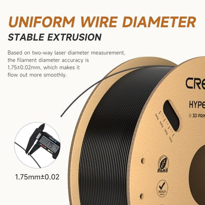 Official CREALITY Hyper PLA Filament 1.75mm Black & White 2KG, 30-600mm/s High Speed PLA Rapid 3D Printer Filament, 2 Pack 1kg Spool(2.2lbs), Dimensional Accuracy +/-0.02mm, Fit Most FDM 3D Printer - color: Black & White