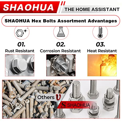 480PCS Metric Hex Head Bolt Assortment, M4 M5 M6 Machine Screw Assortment Kit, A2-70 304 Stainless Steel Hex Bolts and Nuts Kit, Assorted Nuts and Bolts Assortment Kit, Flat & Spring Lock Washers - size: G. M4 M5 M6