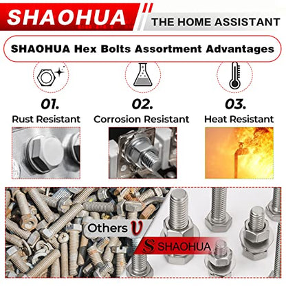 M3 M4 M5 Metric Bolt Assortment, 512PCS 8mm to 30mm Screw Assortment, 304 Stainless Steel Nuts and Bolts, A2-70 Flat Hex Screws Bolts and Nuts Kit, Lock and Flat Gasket Washers Assortment Kit - size: D. M3 M4 M5