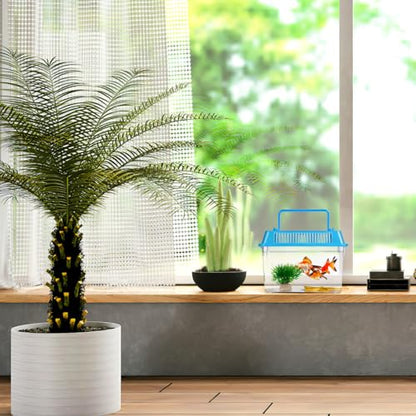 UPKOCH 4-Pack Critter Keeper Small Fish Tank, Portable Plastic Reptile Terrarium Bug Cage with Lid, Mini Travel Transport Container for Turtle Tarantula Hermit Crab