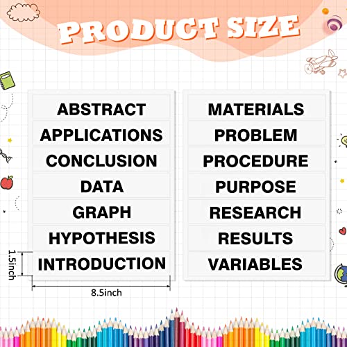 Lewtemi 14 Sheets Science Fair Board Supplies Self Adhesive Presentation Subtitles 2 Sheets Edge Self Adhesive Paper Poster Board Letters Presentation Paper for School Office Supplies(Black) - color: Black