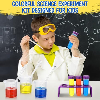 Color Science Kit, 120 Fizzing Tablets, Test Tubes and Beakers
