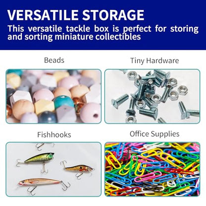 9 Drawer Plastic Organizer Box, Jewelry & Bead Containers, Teacher & Tackle Box Organizer for Small Hardware, Sewing Supplies, Fishing Tackle & Miniature Collectibles