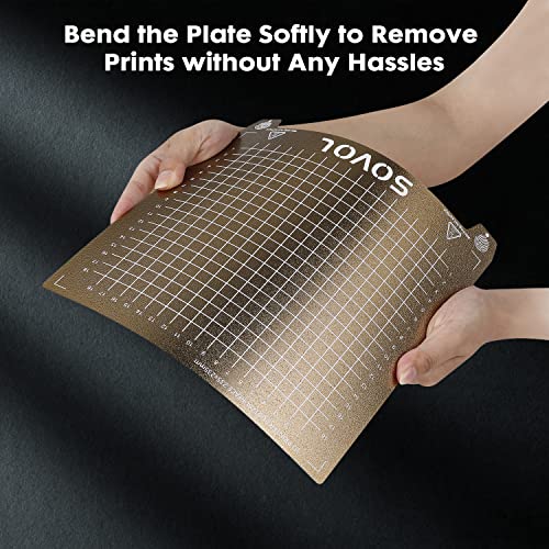 Sovol SV06 Flexible Steel Platform with Textured PEI Surface and Magnetic Bottom Sheet with Adhesive 235x235mm for Creality Ender 3/3 Pro/3 V2/3 S1 Sovol SV05/SV07 Aquila Kobra Neptune 2 3D Printer - size: 235*235mm