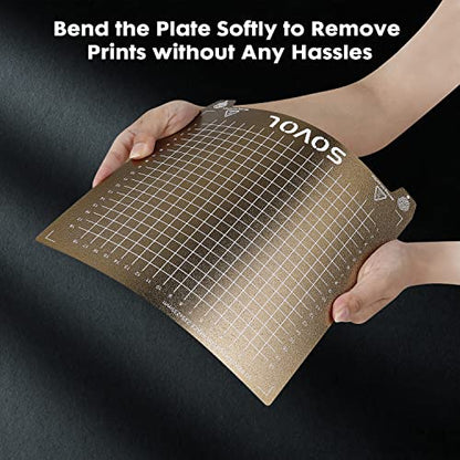 Sovol SV06 Flexible Steel Platform with Textured PEI Surface and Magnetic Bottom Sheet with Adhesive 235x235mm for Creality Ender 3/3 Pro/3 V2/3 S1 Sovol SV05/SV07 Aquila Kobra Neptune 2 3D Printer - size: 235*235mm