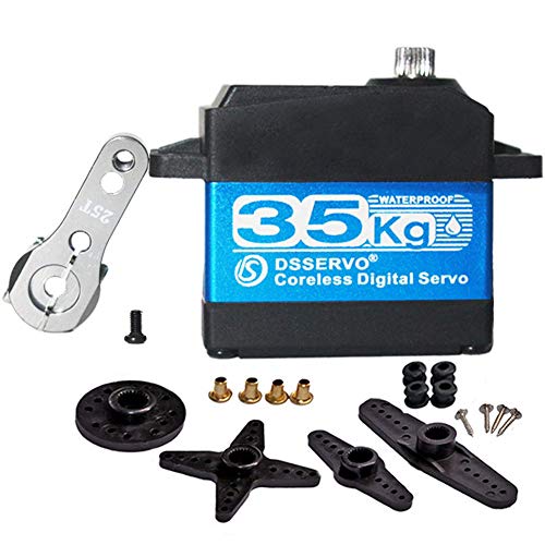 35KG Coreless Digital Motor Servo 7.4V High Speed Stainless Steel Gear High Torque Waterproof Standard Baja Servos (270 Degrees) - size: 35KG