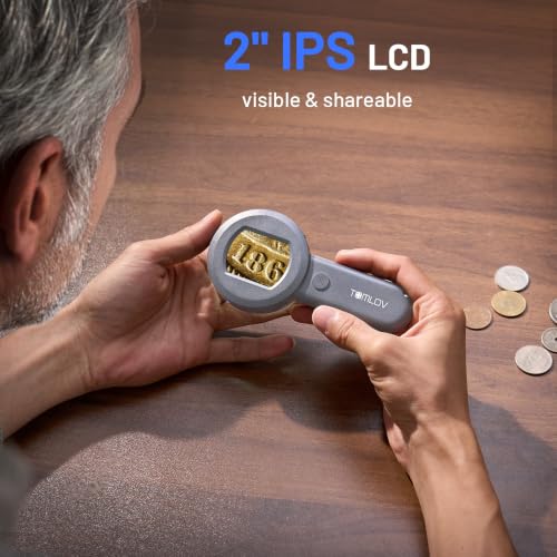 TOMLOV P10 Microscope for Adults Kids, 100X Illuminated Jewelers Loupe - color: Grey