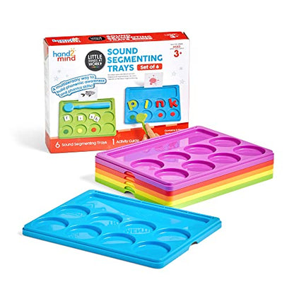 hand2mind Little Minds at Work Sound Segmenting Trays + Magnetic Wands for Early Literacy and Science Exploration (Set of 6)