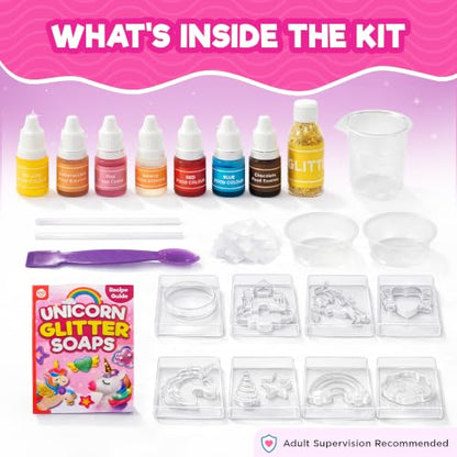 Doctor Jupiter Unicorn Glitter Soap Making Kit for Kids Ages 6+ - style: Unicorn Glitter Soaps: 6+