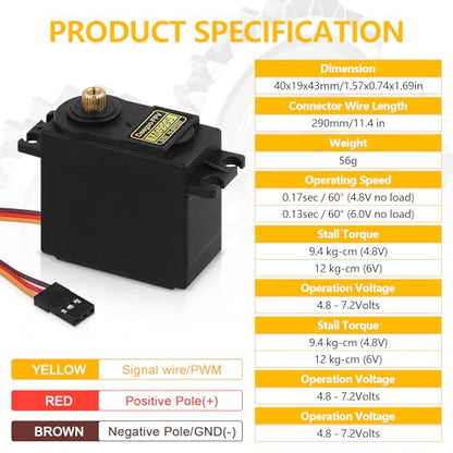 Deegoo-FPV MG995 Metal Gear Digital Servos, 4-Pack - style: MG995-4pack