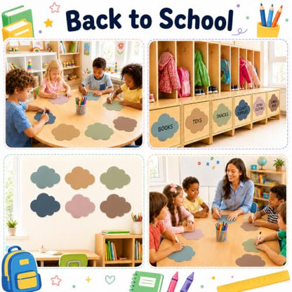 Cinrobiye 24 Pcs Dry Erase Stickers for Classroom Tables, Reusable Writable Decals with 2 Scrapers, Waterproof Dry Erase Spots for Desks, Whiteboards, Walls, Teacher Classroom School Supplies - color: Boho