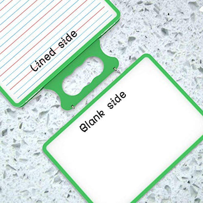 Small Dry Erase White Board with Stand, Double Sided Dry Erase Board for Kids, Foldable Small White Board Portable Mini Whiteboard with Lines & Holder for Home School Office - color: Green
